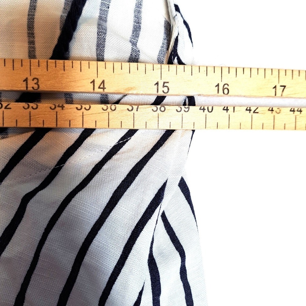 Tory Burch Striped Halter Dress Women XS Blue White Linen Rayon Tassel Tie Beach - Picture 10 of 14
